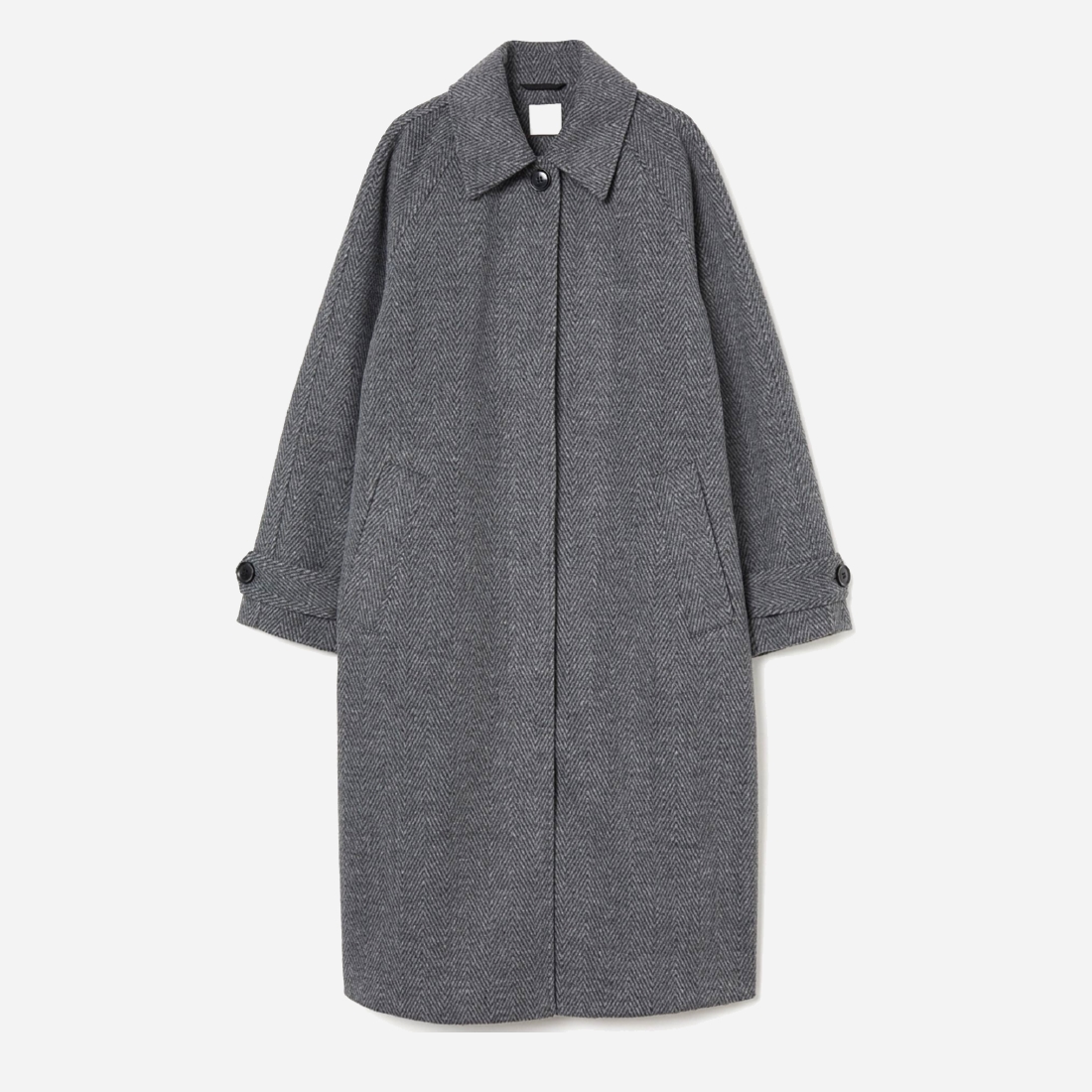 

Пальто H&M 0897318002 XXL (175/128А) Темно-серое/Рисунок «елочка»