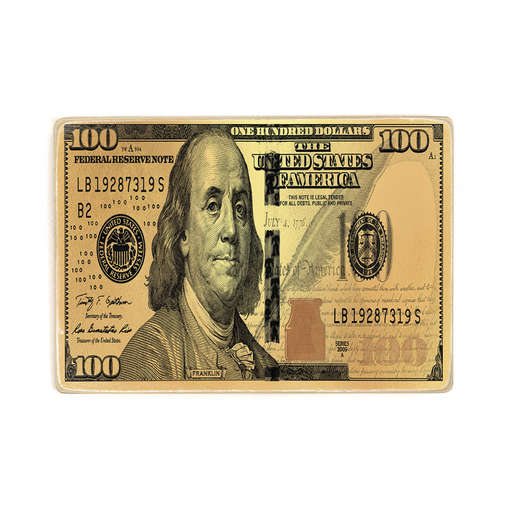 

Деревянный постер Деньги 100$ Gold А2