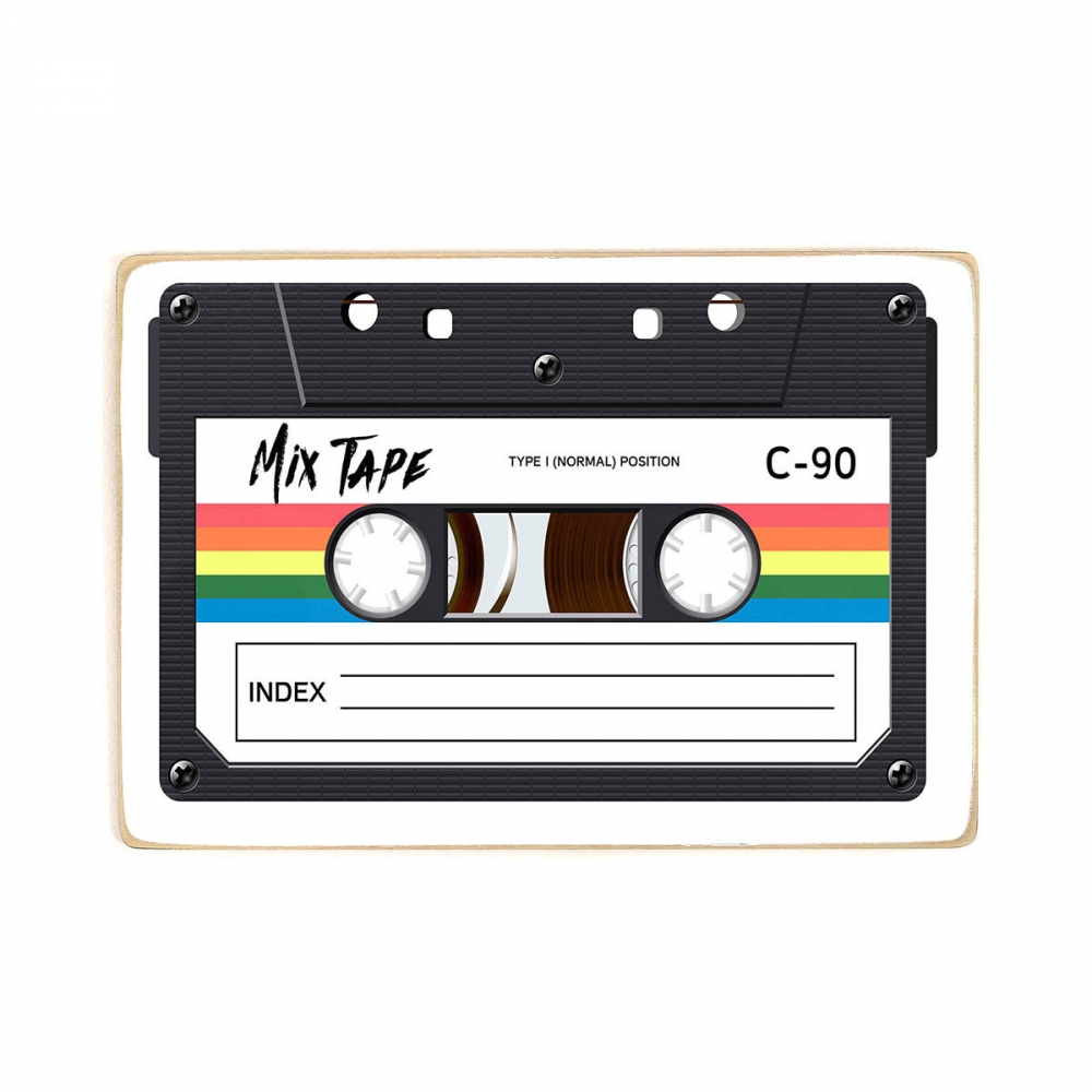 

Деревянный постер Винтаж Retro Cassette 80s А1