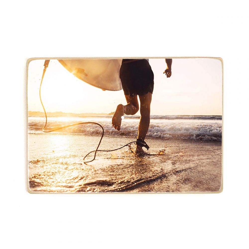 

Деревянный постер Природа Surfer Man Running In The Ocean А2