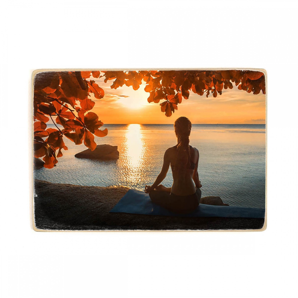 

Деревянный постер Йога и медитация Meditation At Sunset А1