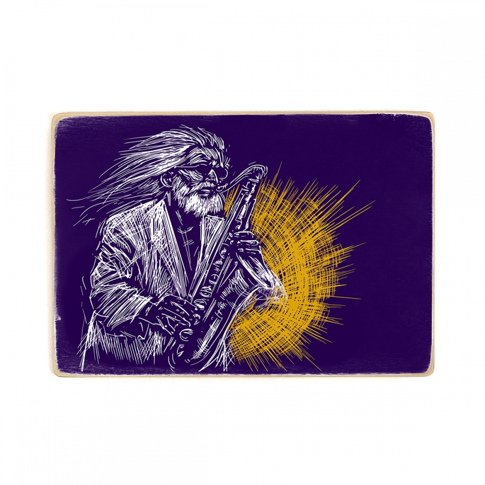 

Деревянный постер Музыка Saxophonist Music А2