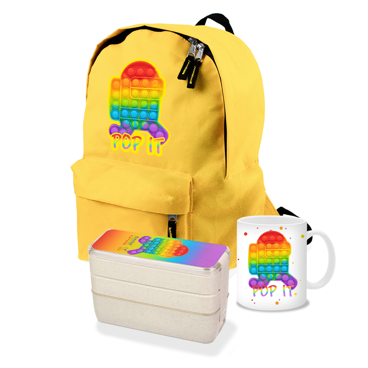 

Набор школьника Амонг Ас Поп Ит (Amons Us Pop It Bubble Dimbl) (35507-3280-2) Желтый