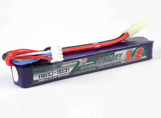 

Аккумулятор LiPo 3S 11.1V 1200mAh 25-50C mini tamiya Turnigy nano-tech Airsoft для страйкбола