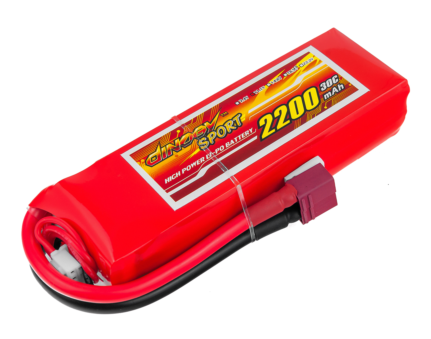 

Аккумулятор LiPo Dinogy 2200mAh 11.1V 3S 30C 22x36x110мм T-Plug