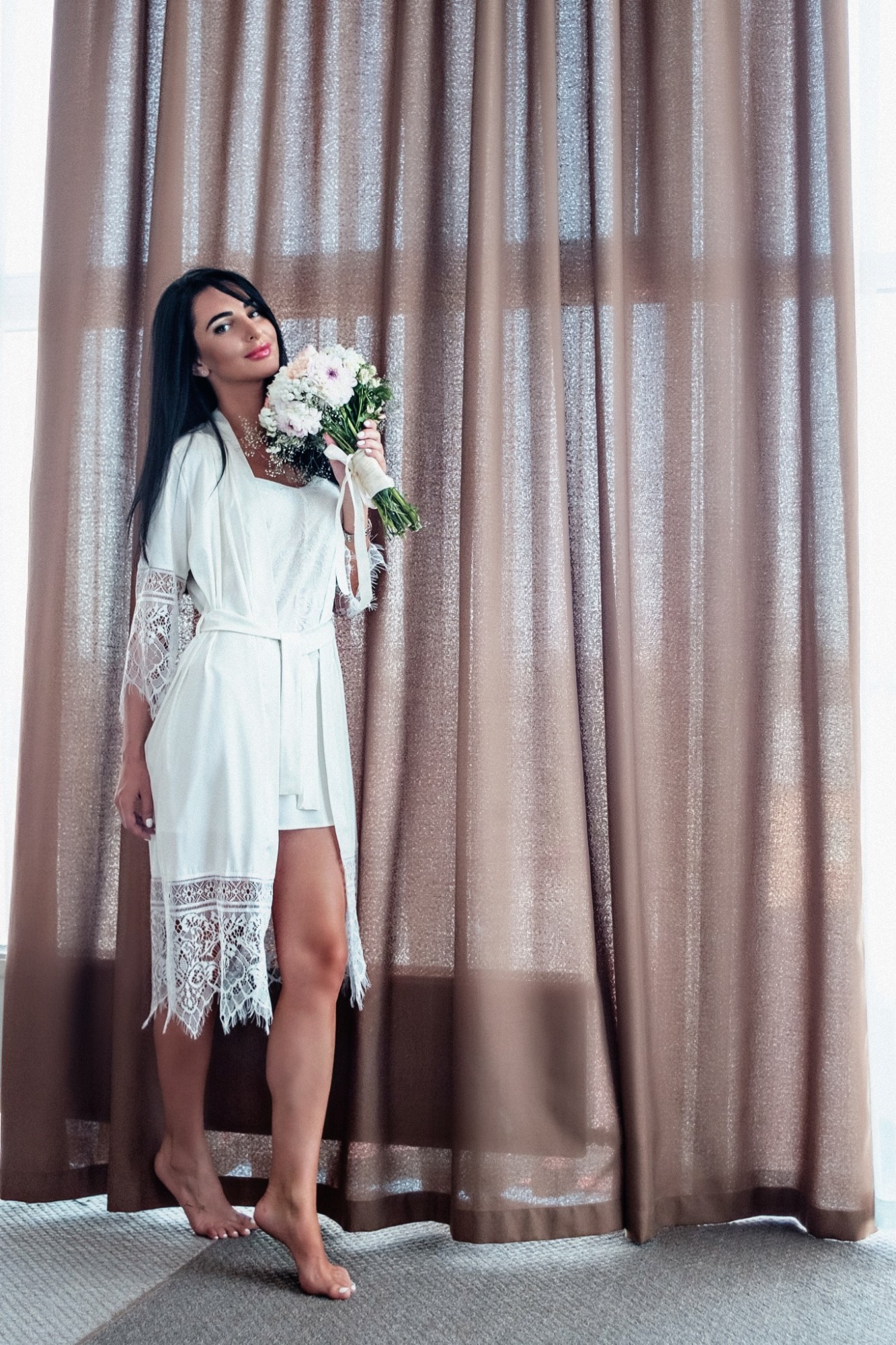 

Будуарный халат AdalineBride Doris XXL айвори 20-21