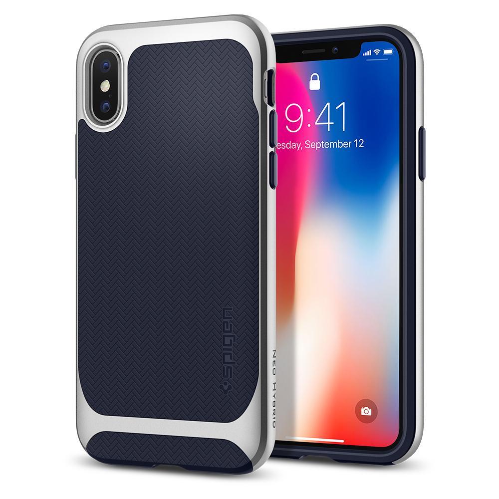 

Чехол Spigen для iPhone X Neo Hybrid, Satin Silver