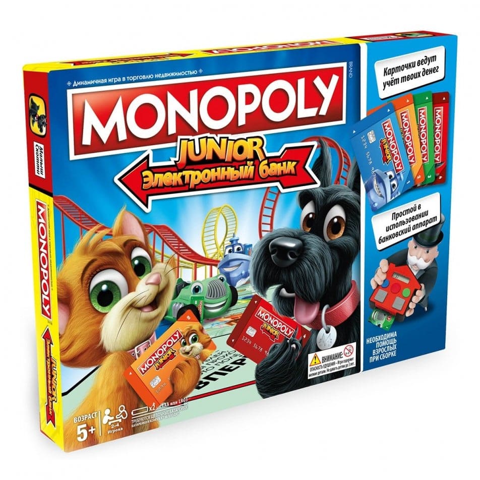 

Настольная игра Hasbro Монополия Юниор с банковскими карточками (Monopoly Junior Electronic Banking) (E1842)