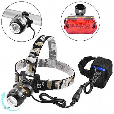 

Велосипедный фонарь + на лоб Police, STOP-5LED, ЗУ 220V