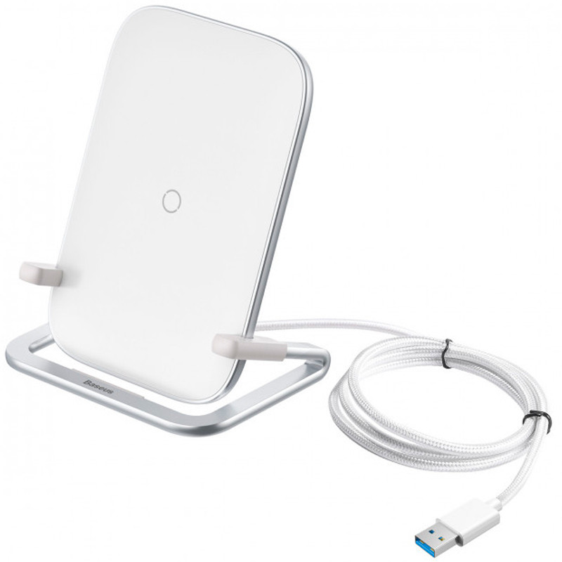 

Беспроводное зарядное устройство Baseus Rib Horizontal and Vertical Holder 15W WXPG-02 White