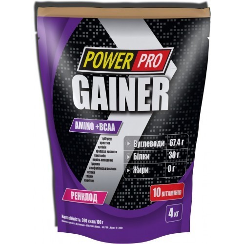 

Гейнер Power Pro Gainer 4 кг Ренклод