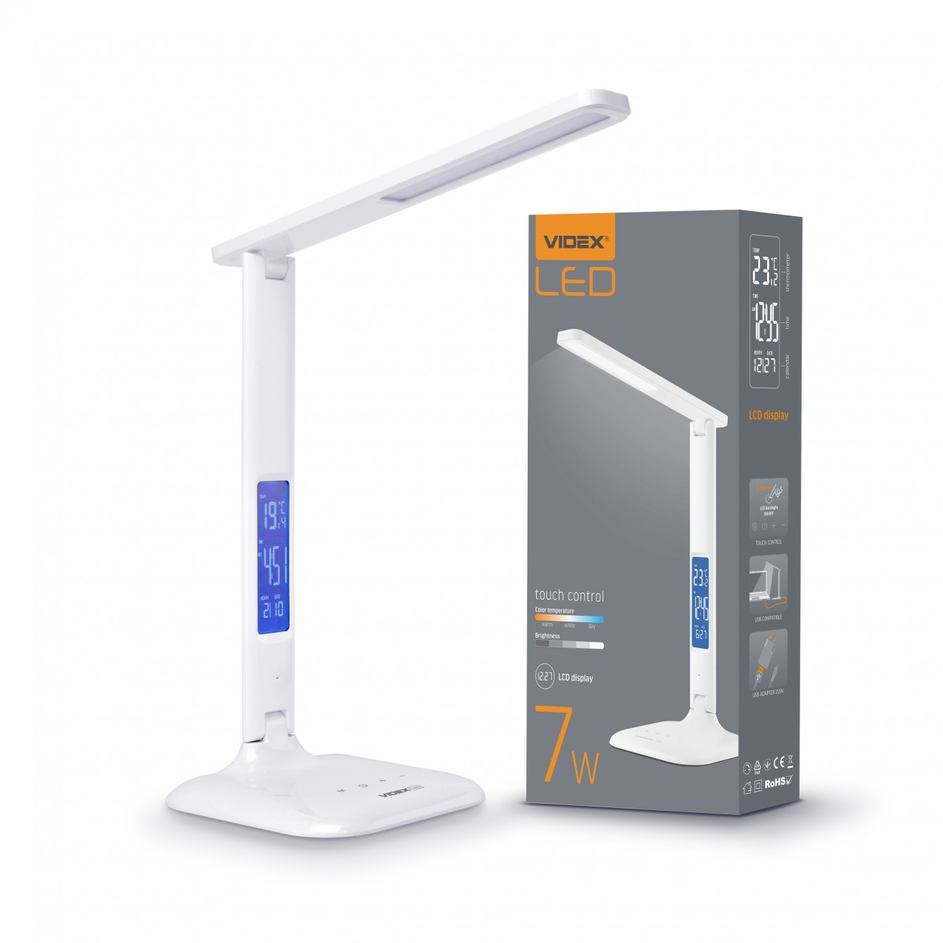 

LED настольная лампа Videx TF05W 7W 3000-5500K Белая (24714)