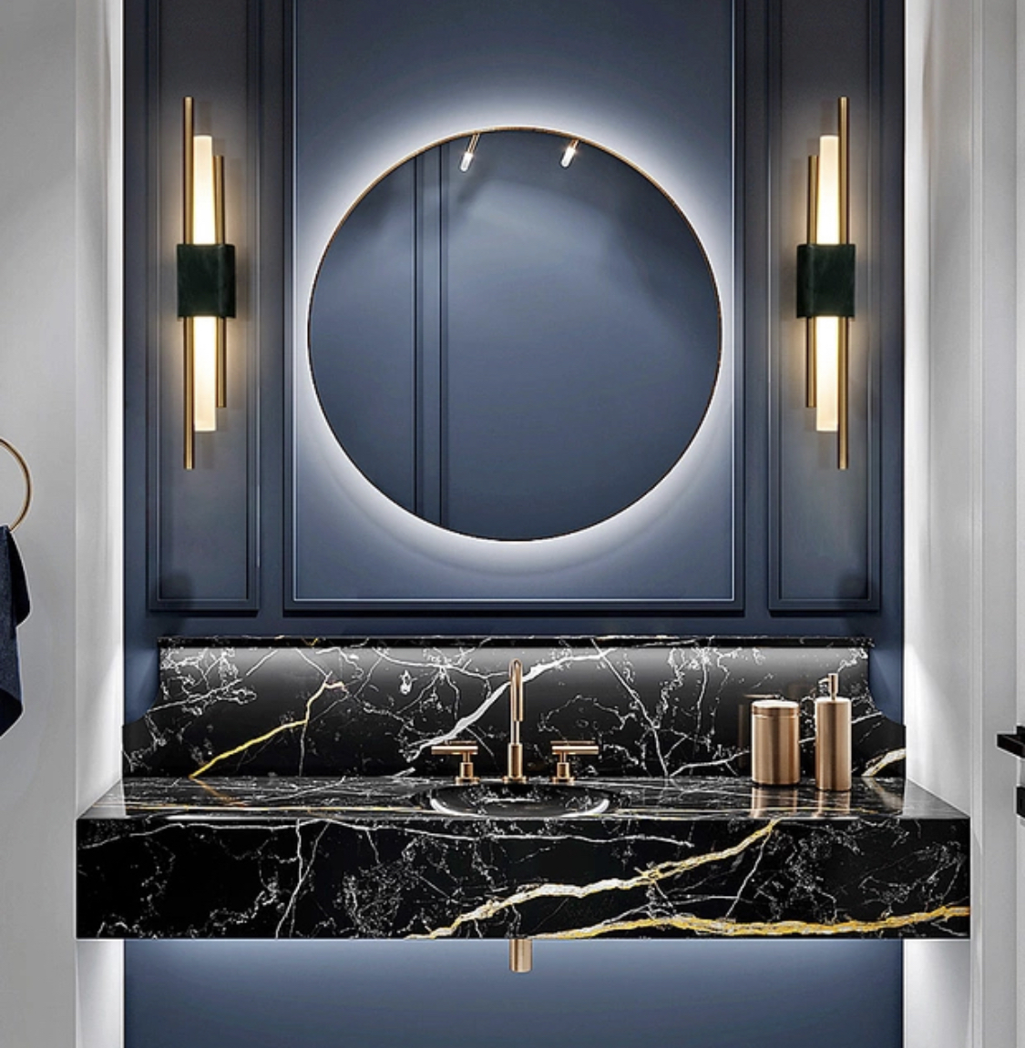 

Настенные светильники Marble wall lamp 053233/1 w gold - green