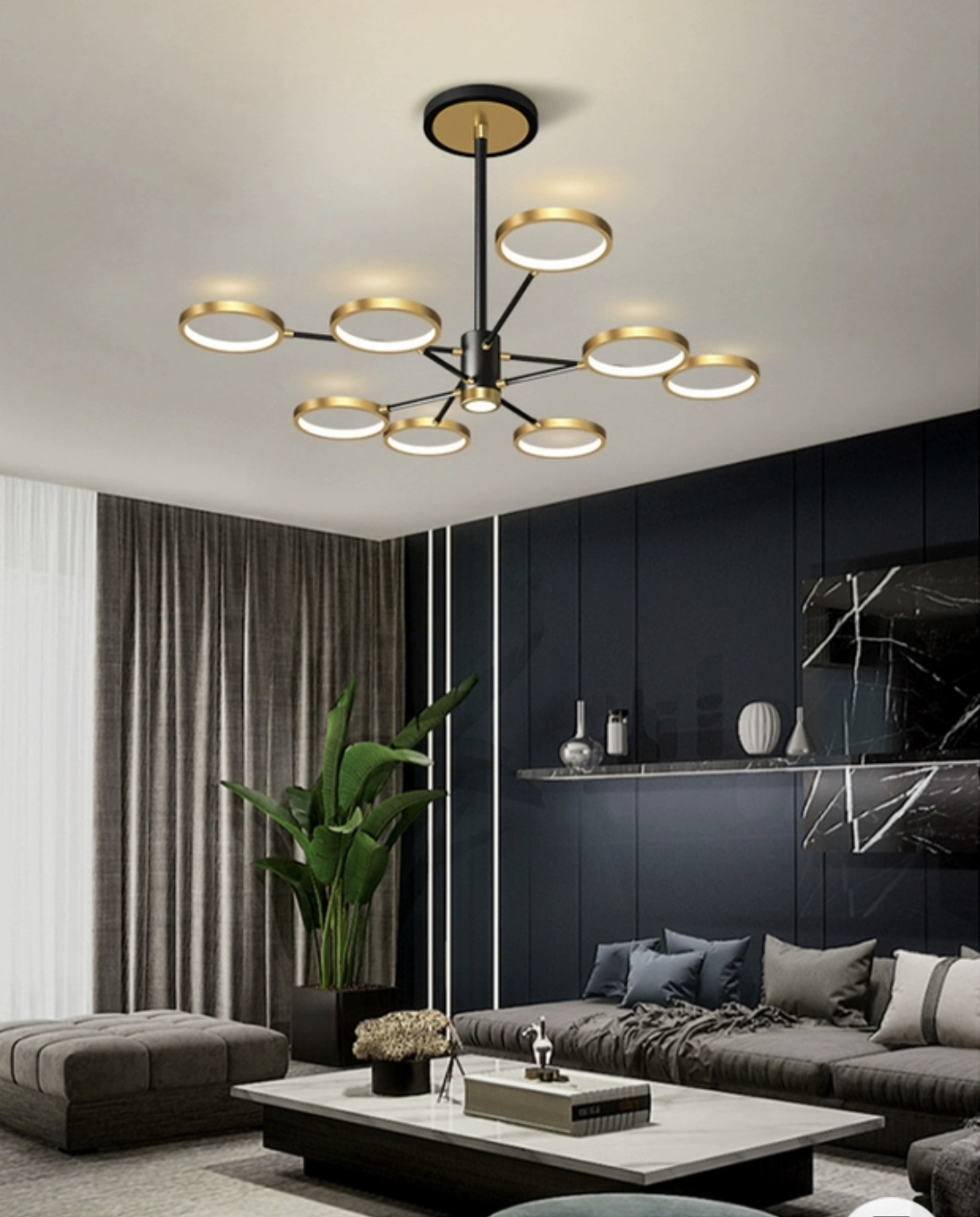 

Серия люстр Fancy Led lamp 056505/8 bk-gd