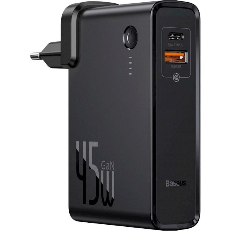

СЗУ 1USB Baseus Power Station 2in1 QC (3A) (+Type-C) with (Power Bank 10000mAh) (PPNLD-C01) Black