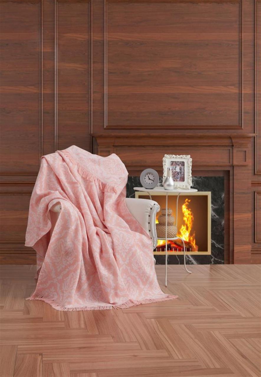 

Плед-накидка Eponj Home Buldan Keten - Damask 170*220 pudra пудра