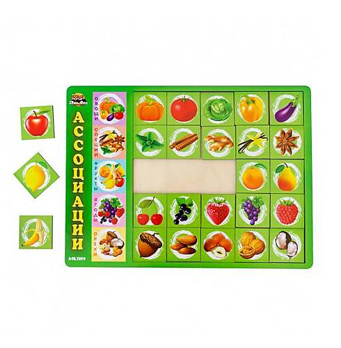 

Деревянная игра "Ассоциации" продукты Ань-Янь (ПСД134)