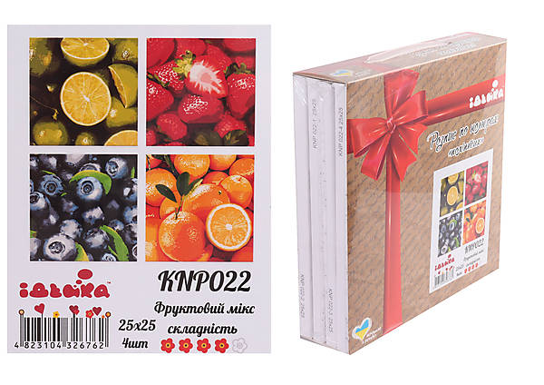 

Картина по номерам "Полиптих: Фруктовый микс" ★★★★ 4шт*25*25см Идейка (KNP022)
