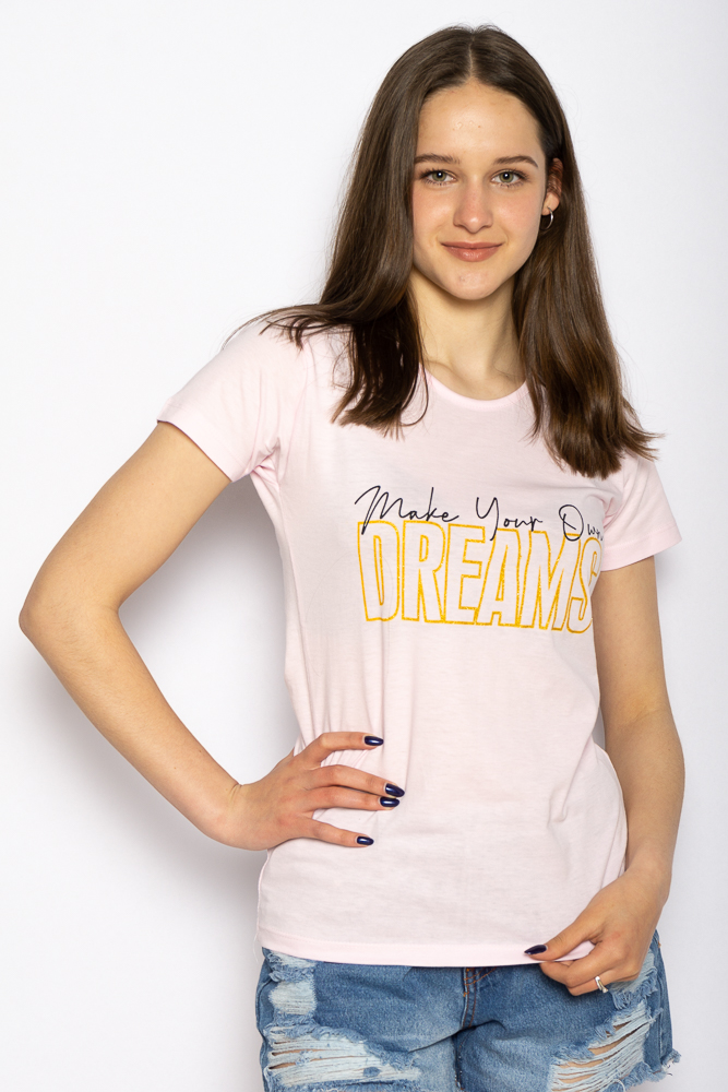 

Футболка женская с надписью Dreams 600F025 (Светло-розовый) ToS  Размер цвет Светло-розовый, Футболка женская с надписью Dreams 600F025 (Светло-розовый) ToS M Размер цвет Светло-розовый