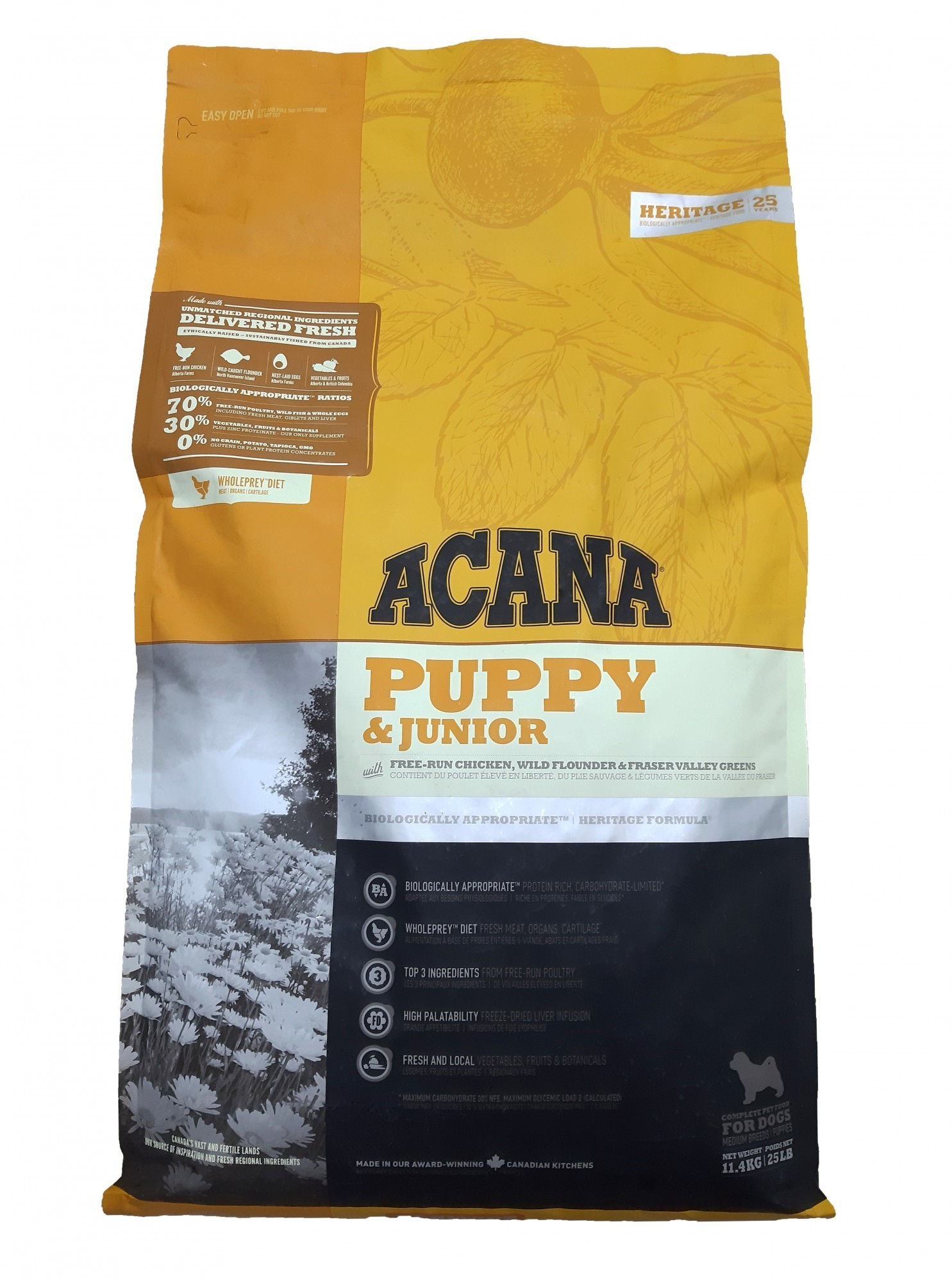 

Сухой корм ACANA Puppy & Junior для щенков средних пород 11.4 кг (773645189)