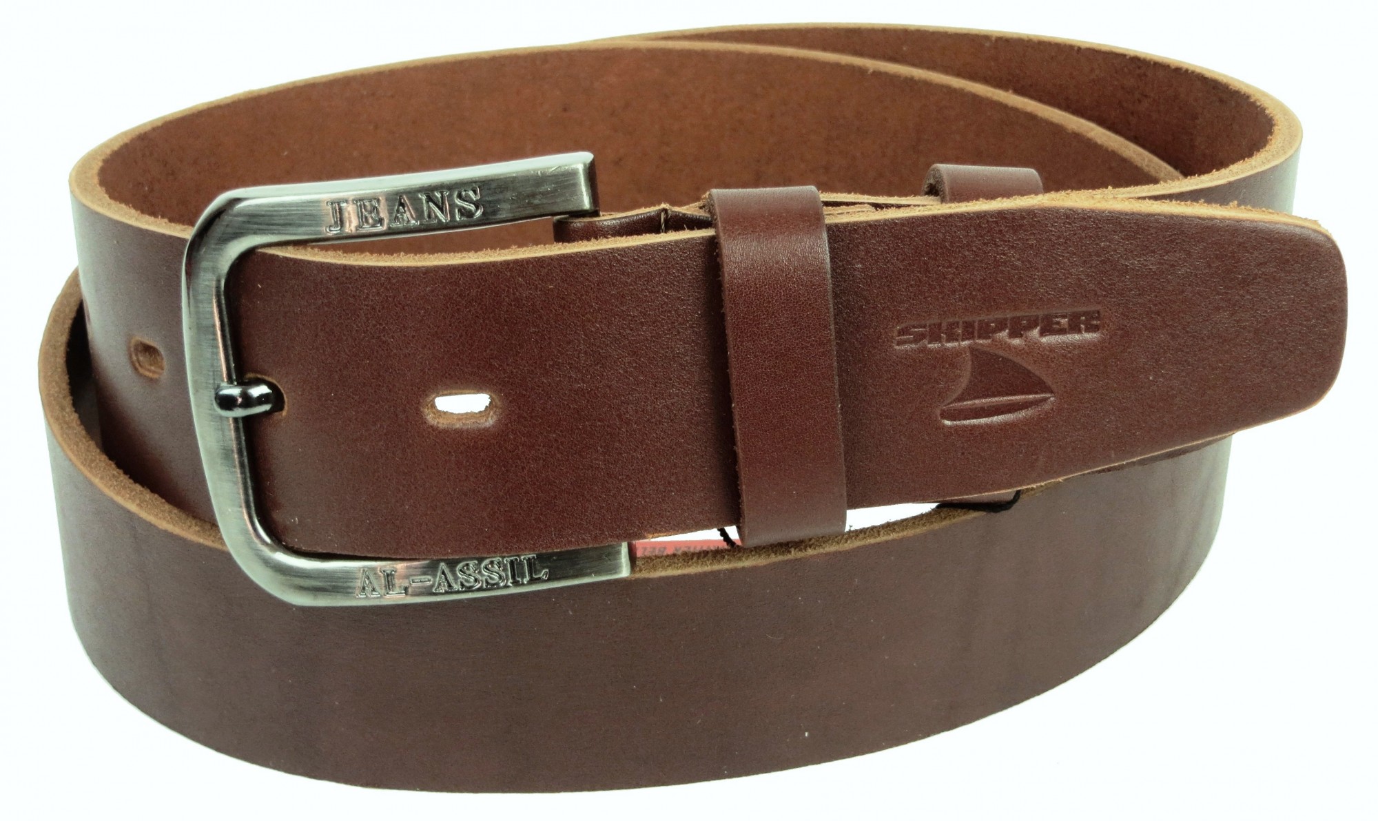 

Мужской кожаный ремень под джинсы Skipper 1182-45-1 темно-коричневый