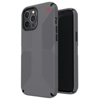 

Противоударный защитный чехол бампер накладка для iPhone Speck Presidio2 Grip Graphite Grey/Graphite Grey/Bold Red (138500-9309) для iPhone 12 Pro Max