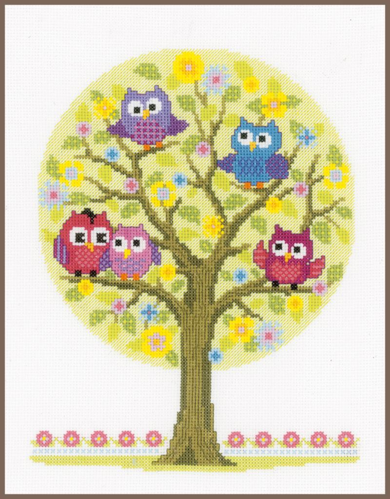 

Набор для вышивки крестом Vervaco Little owls tree Маленькое дерево совы PN-0146618
