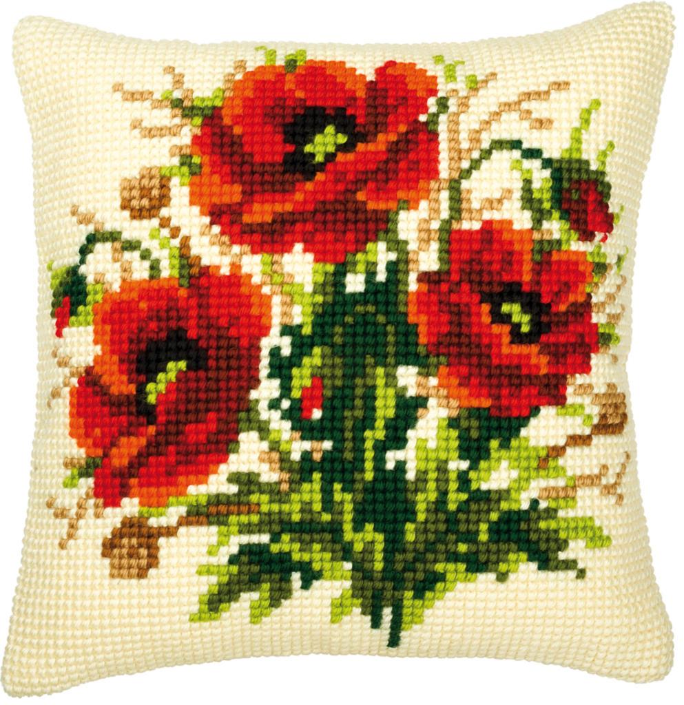 

Набор для вышивания крестом (подушка) Vervaco Poppies Маки PN-0008523