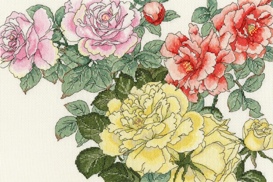 

Набор для вышивания крестом Rose Blooms Роза цветет XBD13 Bothy Threads