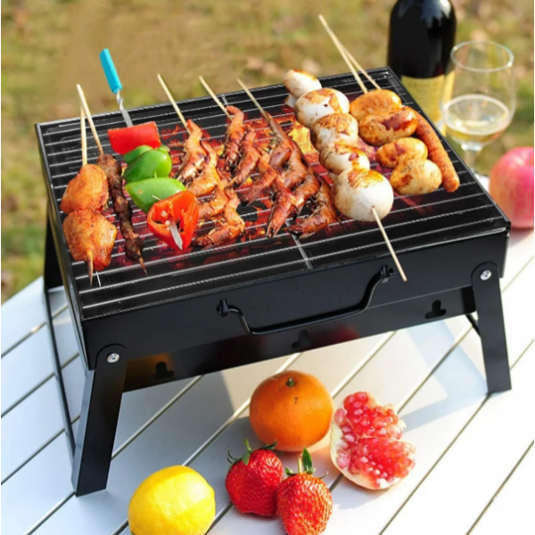 

Складной барбекю гриль BBQ Grill черный, портативный мангал, жаропрочный из нержавеющей стали (ip100122)