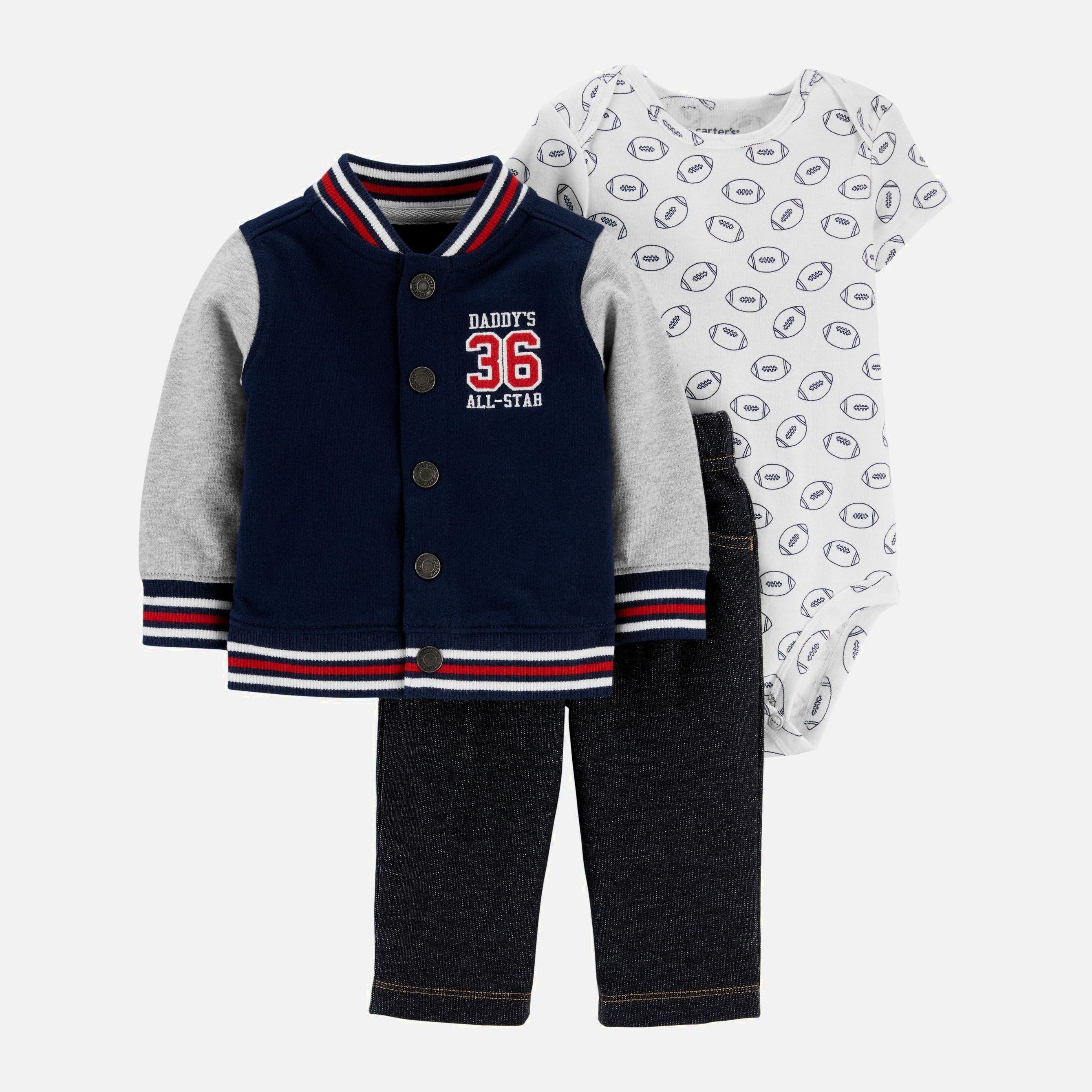 

Комплект (бомбер + боди + брюки) Carters 1H291910 80 см 400 N Navy