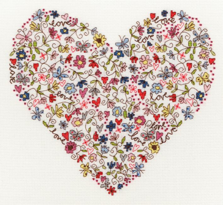 

Набор для вышивания крестом Love Heart Сердце любви XKA1 Bothy Threads