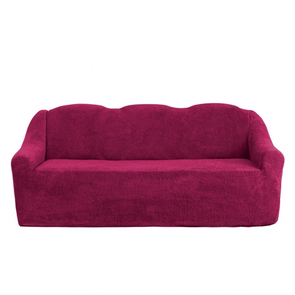 

Чехол на трехместный диван плюшевый Venera "Sofa soft" mch-002 Бордовый