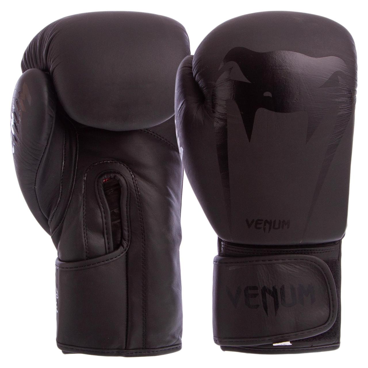 

Перчатки боксерские кожаные VENUM GIANT VL-8315 10 унций черные