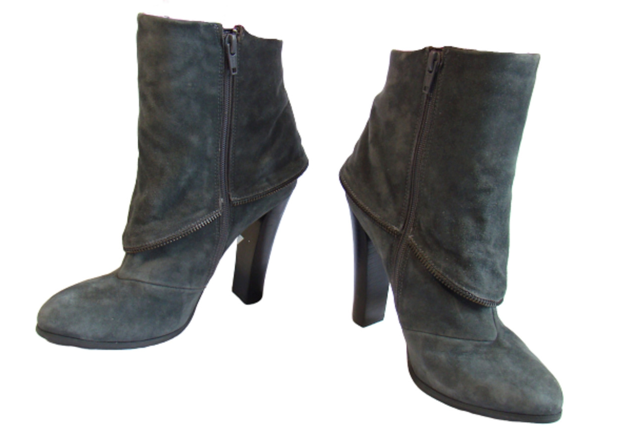 

Сапоги женские демисезонные замшевые серые полусапожки на каблуке Atmosphere (размер 34,5)