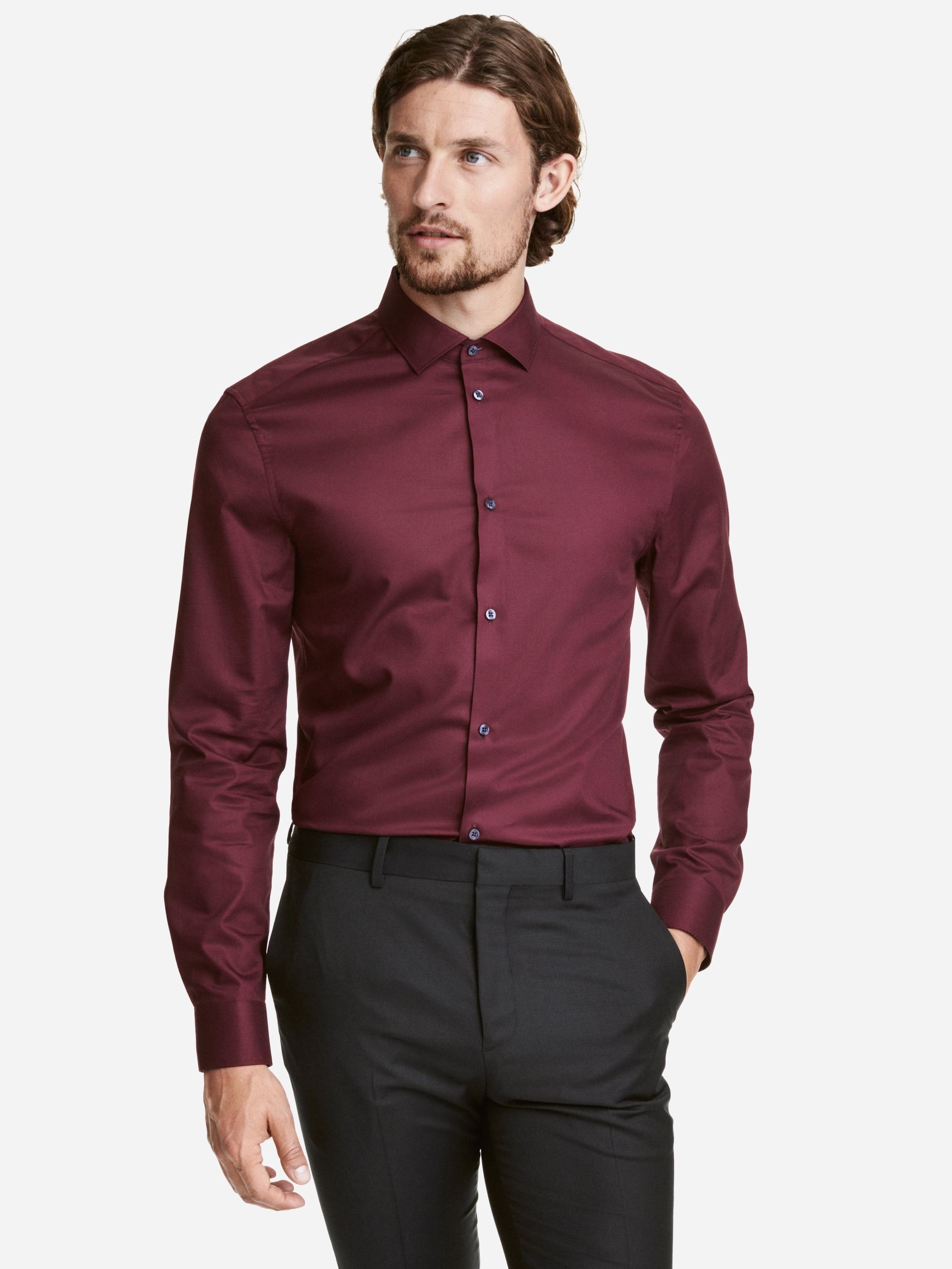 

Рубашка H&M 5433890 L Бордовая