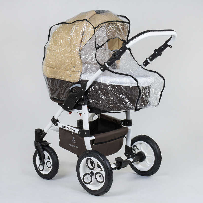 

Коляска универсальная 2 в 1 для детей Saturn Chocolate/Beige + White frame (58165)