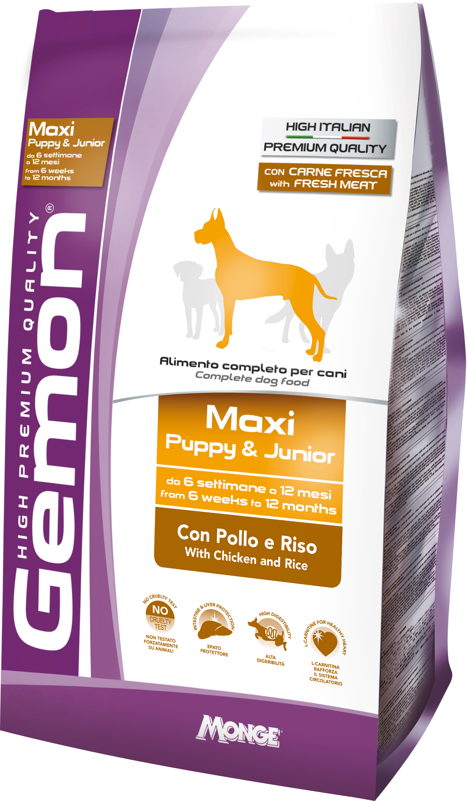 

Сухой корм Gemon Maxi Puppy & Junior для щенков крупных пород со вкусом курицы и риса 3 кг