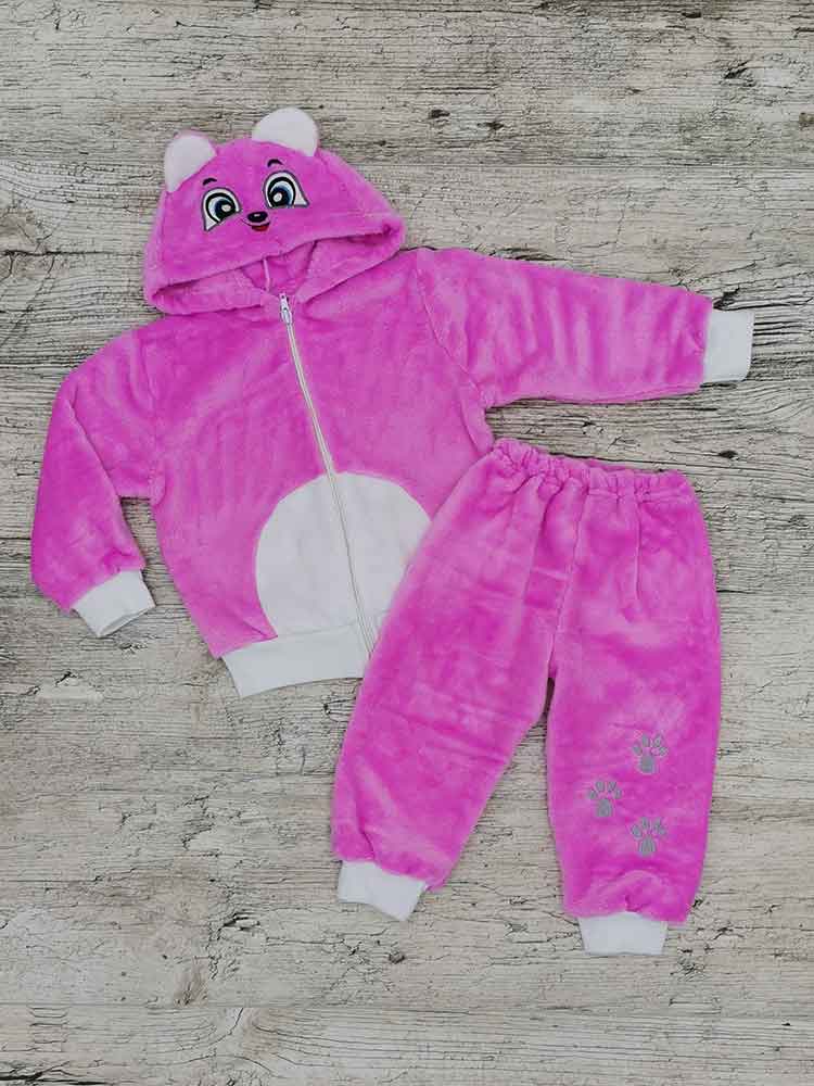 

Ясельний костюм з вишивкою Єнот рожевий 00385, 62-68 см. (3-6 міс.)