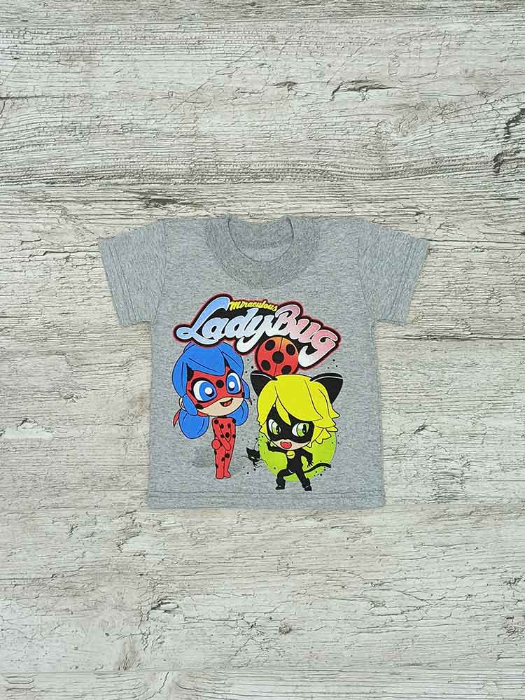 

Футболка для дівчинки сіра Lady Bug 00041, 98-110 см. (3-4 роки)