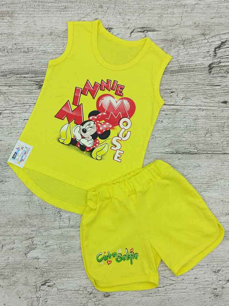 

Комплект майка шорти для дівчинки жовті Minnie Mouse 00151, 122-134 см. (7-8 років)