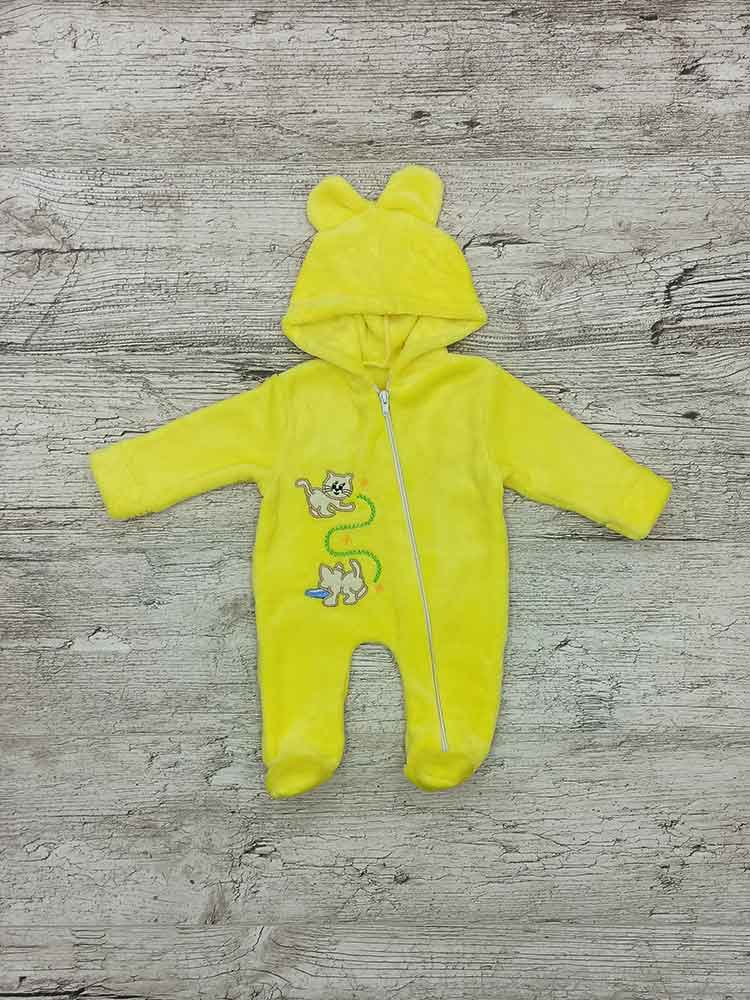 

Ясельний комбінезон вишивка 2 кошеня жовтий 00442, 62-68 см. (3-6 міс.)