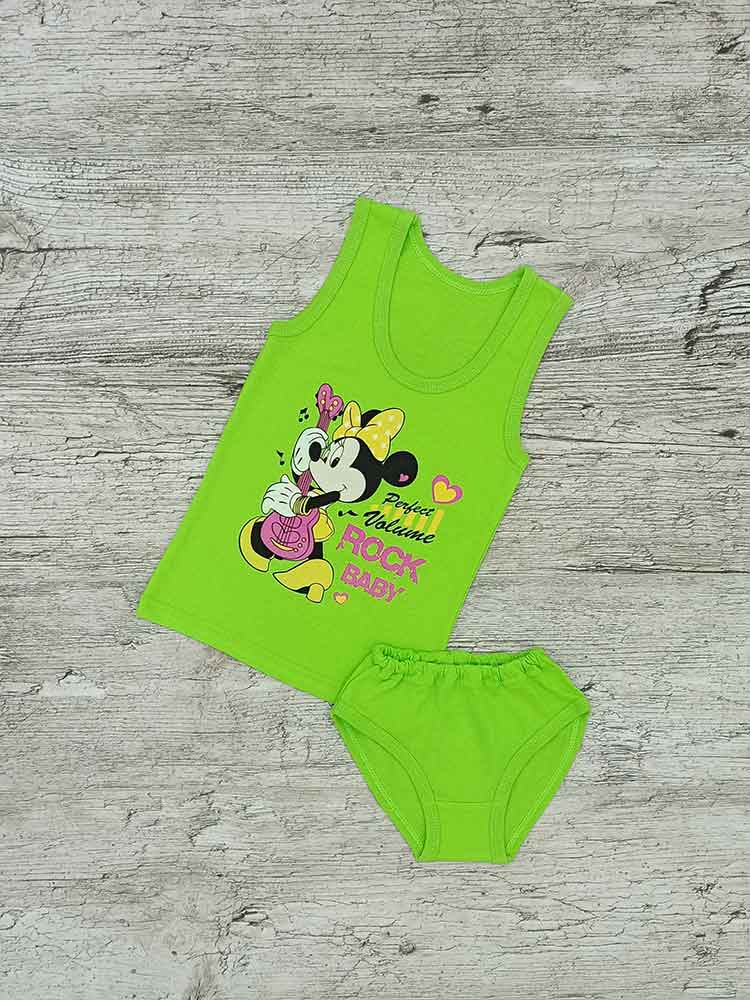

Комплект майка труси для дівчаток салатові ROCK BABY 00186, 98-110 см. (3-4 роки)