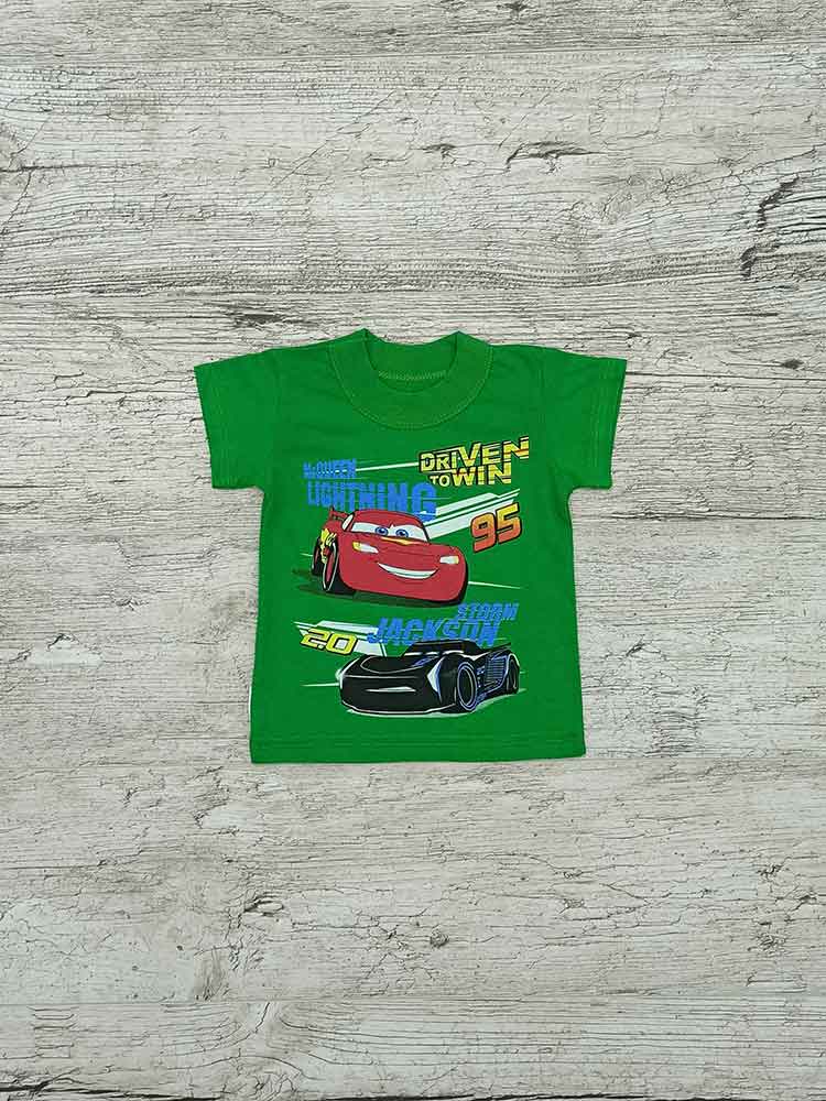 

Футболка для хлопчика зелена MCQUEEN 00079, 122-134 см. (7-8 років)