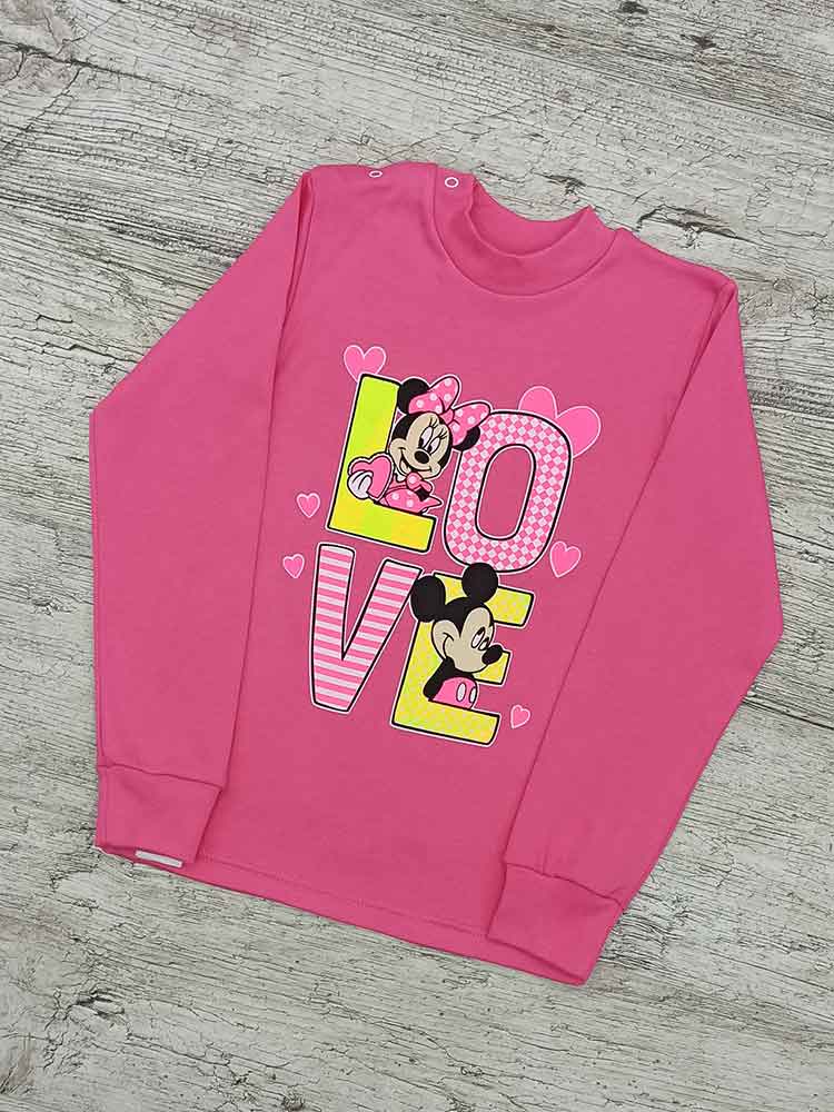 

Джемпер для дівчинки LOVE з начосом рожевий 00226, 110-122 см. (5-6 років)