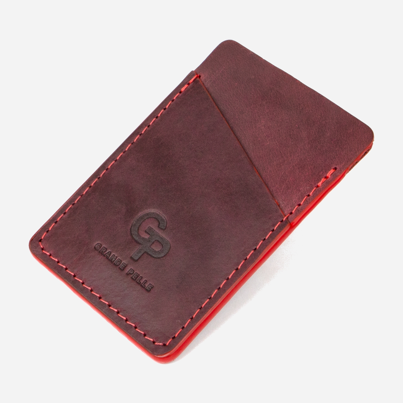 

Картхолдер кожаный Grande Pelle leather-11504 Бордовый