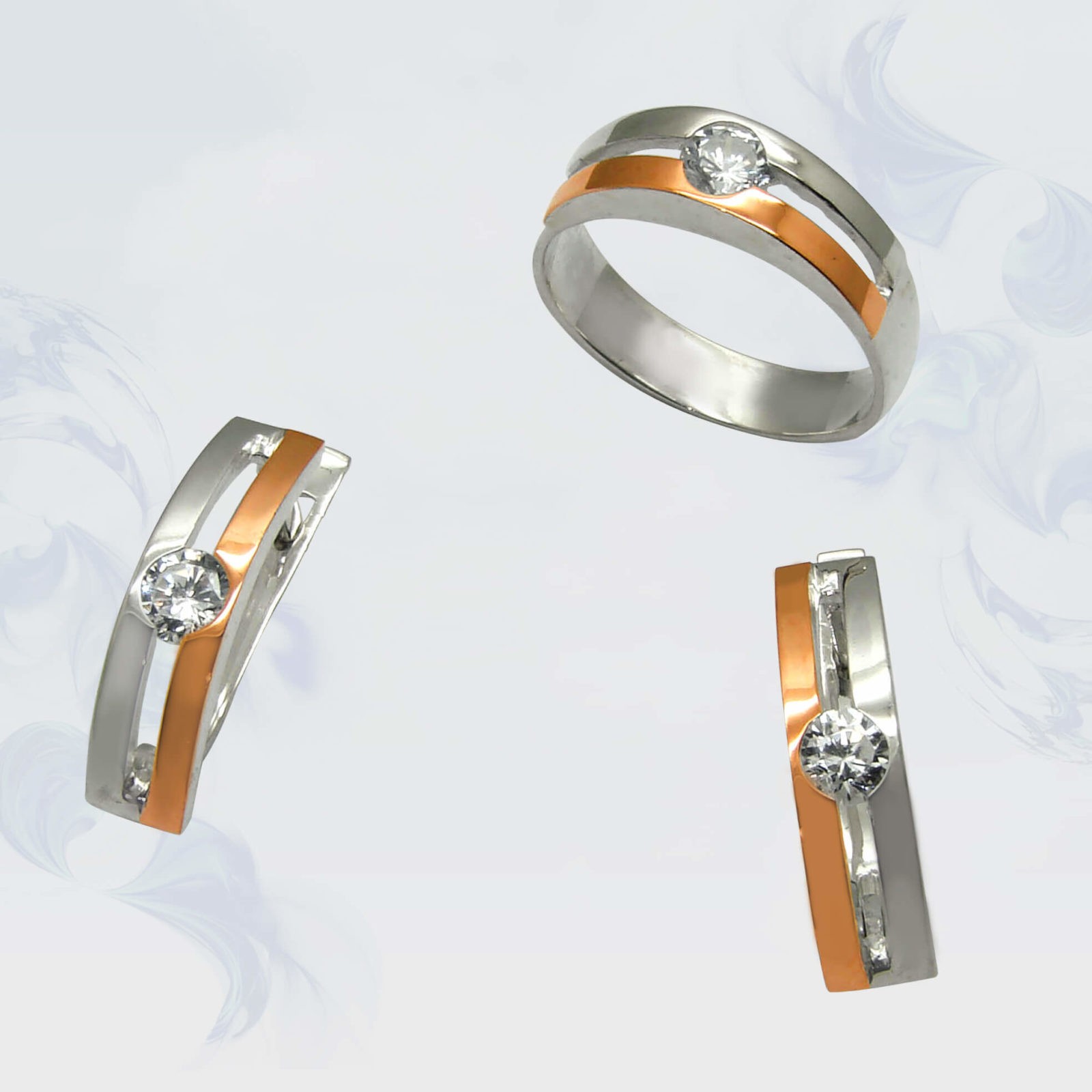 

Гарнитур из серебра с золотыми вставками SilverUA модель 027