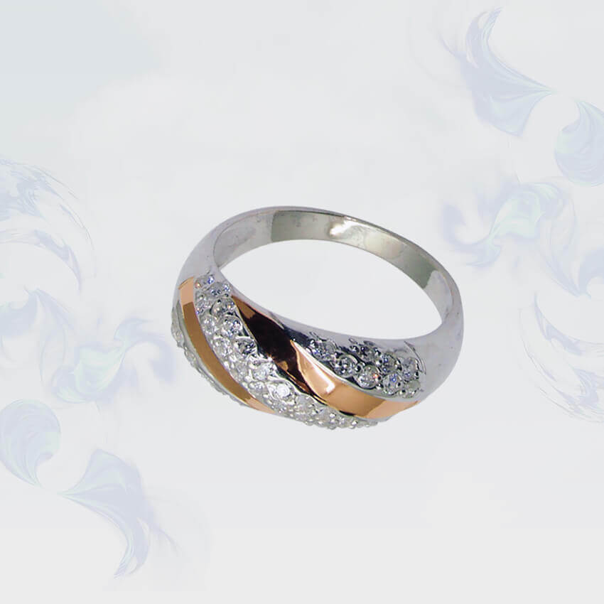 

Кольцо из серебра с золотыми вставками SilverUA модель 074 (размер 19,5)