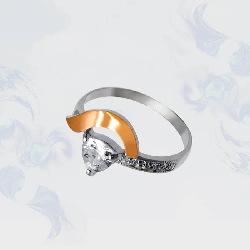 

Кольцо из серебра с золотыми вставками SilverUA модель 063 (размер 19,5)