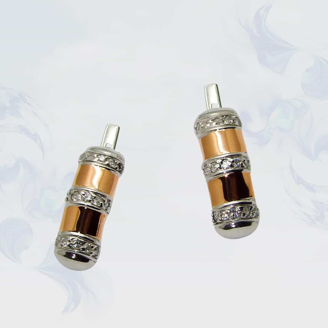 

Серьги из серебра с золотыми вставками SilverUA модель 076